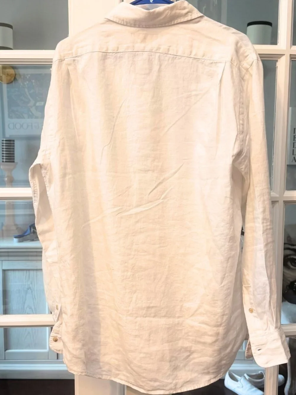 NEW Polo Ralph Lauren Classic Fit Linen White Button-Up Shirt Size Large